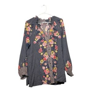 Women’s Grace & Lace button-up floral blouse, size XL